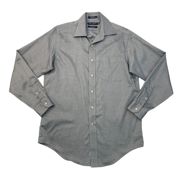 Daniel Cremieux Shirt Men 15.5 Grey Striped Definitive Classic Fit Richard Dress - Picture 1 of 8